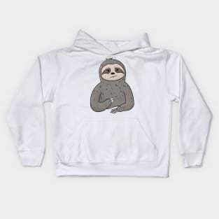 Grumpy Sloth Holding Middle Finger Kids Hoodie